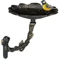 Produktbild: Relaxdays Vogeltränke aus Gusseisen, Blüte, Gartendeko, Wandmontage, Vogelfutterstelle, Wildvögel Wasserschale, bronze