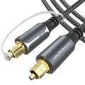 Produktbild: WARRKY Optisches Kabel, Toslink kabel, 3M [Nylon Geflochten, Vergoldeter Stecker, Aluminiumhülse] Digital Optisch Audiokabel, Kompatibel mit LG/Samsung Soundbar, Stereoanlage, Heimkino, PS4, Xbox