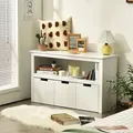 Produktbild: Costway - Aufbewahrungsschrank Kommode Mit 3 Schubladen, Standschrank Sideboard Beistellschrank Holz, Grosser Stauraum, Kinderschrank Für Wohnzimmer 102x33x61,5cm