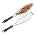 Produktbild: Fischbräter Fischgrillkorb Fischgrillzange Grillzange für Fisch 58,5 cm 2 Stück
