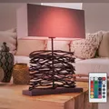 Produktbild: RGB LED Schreib Tisch Lampe dimmbar Fernbedienung Wohn Zimmer Beleuchtung Holz