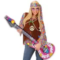 Produktbild: Aufblasbar Deko Luftgitarre Hippie Rockstar Gummigitarre Rocker Instrument Musik
