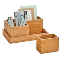 Produktbild: Zeller Schreibtisch-Organizer 4tlg-Set natur Bambus 3 Fächer 28,0 x 17,7 x...