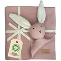 Produktbild: Original 2-in-1 Babydecke & Kuscheltuch SCHMUSE-Hase Altrosa – schönes Gesche...