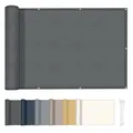 Produktbild: HENG FENG Balkon Sichtschutz 90x300cm, Wasserdicht, Wetterfest und 95% UV-Schutz, 160g/㎡ PES Balkonverkleidung Balkonabdeckung Balkonbespannung mit Kabelbindern, Anthrazit