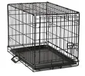Produktbild: Petigi Hundekäfig Tierkäfig Käfig Haustier Transportkäfig Faltbar Hundebox Drahtkäfig Schwarz 6 Größen, Größe:60 x 43 x 49 cm