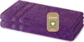 Produktbild: Lavea Gästehandtuch Bali - 30x50cm / Lila / 2er-Set - aus 100% Baumwolle, einzigartig weiche Gästetücher mit Aufhänger, nachhaltiges Premium Gästetuch – saugstarke Faser