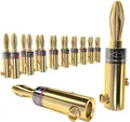 Produktbild: KabelDirekt – Bananenstecker – 10 Paare (Banana-Steckverbinder für Lautsprecherkabel bis 6 mm², flexibler Anschluss für HiFi-Boxen, Verstärker/Endstufen, Receiver/Stereoanlagen, schraubbar, vergoldet)