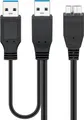 Produktbild: Goobay USB 3.0-Dual-Power-SuperSpeed-Kabel, Schwarz - USB 3.0-Stecker (Typ A), USB 3.0-Stecker (Typ A)
 > USB 3.0-Micro-Stecker (Typ B) 95746