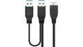 Produktbild: Kabel USB 3.0 Dual Power SuperSpeed, Czarny - Długość kabla 0.3 m