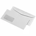 Produktbild: MAILMEDIA Kuvertierhüllen 114 x 229mm mit Fenster naßklebend weiß 1000 Stück