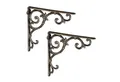 Produktbild: relaxdays Wandregalhalter 2er Set Regalwinkel antik, Bronze
