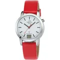 Produktbild: Funkuhr MASTER TIME, rot, Armbanduhren, Damen, Funkuhr, Quarzuhr, Armbanduhr, Damenuhr, Lederarmband, analog, digital