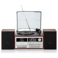 Produktbild: Vintage Vinyl Plattenspieler DAB/DAB+/FM Radio CD-MP3 Player Kassette Bluetooth