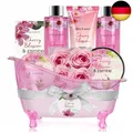 Produktbild: BODY & EARTH 8 tlg. Spa Geschenkset Frauen, Kirschblüten und Jasmin Duft,
