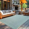 Produktbild: Carpetsale24 In- & Outdoor Teppich Wetterfest 280 x 370 cm Einfarbig Blau - Waschbar, Wasserfest, Pflegeleicht und Flachgewebe - Ideal für Balkon, Garten, Terrasse und als Küchenteppich