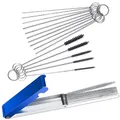 Produktbild: FineGood Reinigungs-Set für Vergaser zum Entfernen von Schmutzablagerungen, 13-teiliges Reinigungsset + 10 Reinigungsnadeln + 5 Nylon-Bürsten für Motorräder ATV, Schweißer, Vergaser