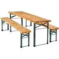 Produktbild: Tectake Bierzeltgarnitur Sissi 3 Teilig  Klappbar Tisch 170 x 46 x 77 cm  Bank 170 x 23 x 47 5 cm  170 x 46 x 77 cm Braun