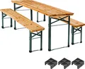 Produktbild: tectake Bierzeltgarnitur 3-teilig Klappbar Tannenholz für 8 Personen
