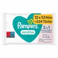 Produktbild: Pampers Sensitive Feuchttücher - 624 Stück (12 x 52 Stück) EAN: 8001841041391