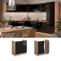Produktbild: Spülenunterschrank Küchenschrank R-Line Solid Eiche Schwarz 80 cm Vicco