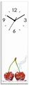 Produktbild: ARTLAND Wanddeko Wanduhr ohne Tickgeräusche Glas Quarzuhr 20x60 cm Rechteckig Lautlos Obst Früchte Kirsche im Wasser Frucht Modern Food T5SO