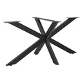 Produktbild: [en.casa] Tischgestell Oberau Tischbein Metallgestell Schwarz Tischkufen für Esstisch DIY Untergestell mit Bodenschoner 120 x 68 x 71 cm Kreuzgestell