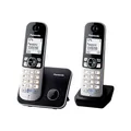 Produktbild: Panasonic KX-TG6812GB DECT Schnurlostelefon DUO ohne Anrufbeantworter (strahlungsarm, Eco-Modus, GAP Telefon, Festnetz, Anrufsperre) schwarz