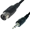 Produktbild: Audio Kabel 5pol DIN Stecker auf 3,5mm Klinke Stecker 1,5m Klinken Adapter kdu