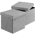Produktbild: DeubaXXL DE Sitzhocker 2er-Set Grau 38x38x38cm faltbar 996952