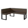 Produktbild: MEBLINI Eckbank für Esszimmer - Küchenbank - Essecke - Sitzecke Küche - ERIC - U-Beine 128x168x87cm Links - Braun Kunstleder