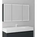 Produktbild: Mai & Mai Spiegelschrank Bad mit LED Beleuchtung Badezimmerschrank Hängeschrank Badezimmerspiegel BxTxH 120x15x70 cm Anthrazit matt Spiegelschrank-04 - Grau