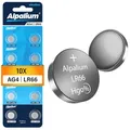 Produktbild: AG4 LR66 LR626 V377 Alkaline Knopfzelle Batterien 10er Pack - 1.5V Ohne Quecksilber, Premium Qualität & Lange Lagerfähigkeit Alpalium