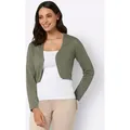 Produktbild: Bolero INSPIRATIONEN, Damen, Gr. 40, grün (khaki), 100% Baumwolle, unifarben, Strickjacken Bolero