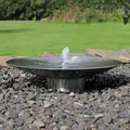 Produktbild: CLGarden Edelstahl Springbrunnen Wasserschale EWS60 Garten Brunnen Set 60cm mit LED Beleuchtung - Silber