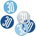 Produktbild: Konfetti blau & silber Zahl 30