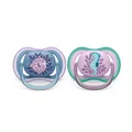 Produktbild: Philips AVENT ultra air Schnuller - 2er Pack, BPA-freier, atmungsaktiver Schnuller für Babys von 6-18 Monaten, inklusive Transport- und Sterilisationsbox, Seepferdchen/Kugelfisch (Modell SCF085/61)