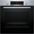 Produktbild: Bosch HBA514BS3, Serie 4, Einbau-Backofen 60 x 60 cm, LED-Display-Steuerung, Hydrolytische Reinigungshilfe, 3D-Heißluft für gleichmäßiges Backen auf 3 Ebenen, Schnellaufheizung, Edelstahl