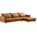 Produktbild: KAWOLA Ecksofa SKYE Recamiere rechts Stoff Velvet cognac - Braun