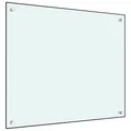 Produktbild: vidaXL Küchenrückwand Spritzschutz Fliesenspiegel Glasplatte Rückwand Herdspritzschutz Wandschutz Herd Küche Weiß 70x60cm Hartglas