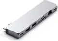 Produktbild: SATECHI USB-C Hub Pro Max 8-in-1 USB4 40 Gbit/s, PD 96W, 4K@60Hz HDMI, USB-C/USB-A 5 Gbit/s, SD/MicroSD, Ethernet, Audioanschluss – Für MacBook Air & Pro, Windows, Surface und mehr – Silber