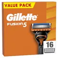 Produktbild: Gillette Fusion5 Rasierklingen, 16 ORIGINAL Ersatzklingen, Klingen für Herren mit Größerem Gleitstreifen für ein Sanftes Gleiten und 5 Klingen für eine Unglaublich Gründliche und Komfortable Rasur
