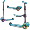 Produktbild: sun baby Roller Scooter Kinder 3 Jahre, LED große 3 Räder, Abnehmbarem Sitz, Kinderroller, Childern's Scooter (Türkis)