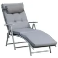 Produktbild: Outsunny Sonnenliege,, Grau, Kunststoff, 63x5x137 cm, Gartenmöbel, Gartenliegen
