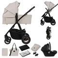 Produktbild: LIONELO AMBER PLUS 3-in-1 Multifunktionaler Kinderwagen von 0 bis 4 Jahren bis 22 kg mit XL-Babywanne, Kindersitz bis 13 kg, verstellbare Rückenlehne, große 360o Geländeräder, XXL-Verdeck