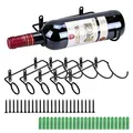 Produktbild: BSTKEY Weinflaschenhalter zur Wandmontage, Eisen, für Rotwein, Getränke, Likörflaschen, Metallhalterung zum Aufhängen, 6 Stück Flaschenmund nach links