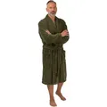 Produktbild: Wewo fashion Herrenbademantel 1105, Langform, Velours, Schalkragen, Gürtel, kuschelig leicht grün M