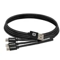 Produktbild: Swissten Textile 3in1 Datenkabel 1.2 m schwarz