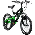 Produktbild: Galano FS180 Kinderfahrrad 18 Zoll ab 5 Jahre 115 - 130 cm Mountainbike Fully 6 Gänge schwarz/grün
