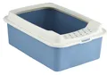 Produktbild: Rotho MyPet Eco Bonnie Katzenklo mit Top-Eingang, Kunststoff (PP recycelt), weiss/blau, M (57.2 x 39.3 x 20.9 cm)